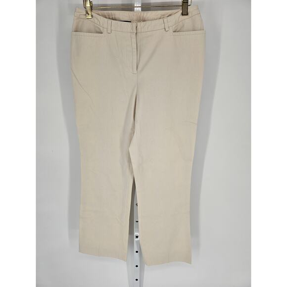 Kasper Women's Cream Belt Loop Pockets Mid Rise Casual Pant Size 6 - Picture 1 of 4